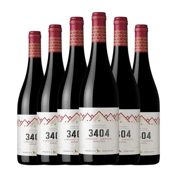 3404 de Pirineos Somontano Joven 75 cl Vino Tinto (Caja de 6 unidades)