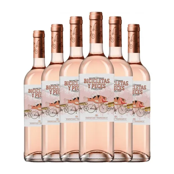 Family Owned Bicicletas y Peces Pálido Tempranillo Somontano 75 cl Vino Rosado (Caja de 6 unidades)