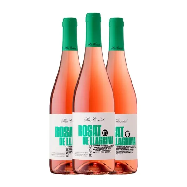 Mas Comtal Merlot Penedès Rosé — Rosado, Lágrima Eco — Ecológico 75 cl Vino Rosado (Caja de 3 unidades)
