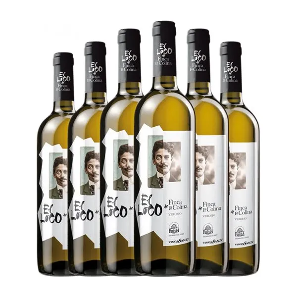 Vinos Sanz El Loco de Finca La Colina Rueda 75 cl Vino Blanco (Caja de 6 unidades)