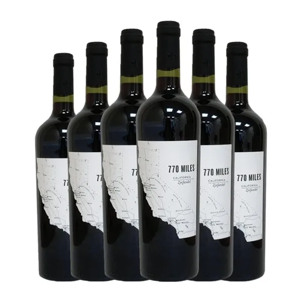 770 Milles Zinfandel Seco California Joven 75 cl Vino Tinto (Caja de 6 unidades)