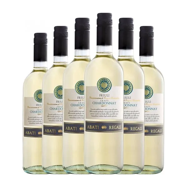 Abati Regali Chardonnay Friuli Grave 75 cl Vino Blanco (Caja de 6 unidades)