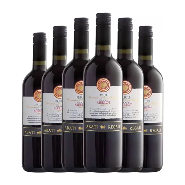 Abati Regali Merlot Friuli Grave 75 cl Vino Tinto (Caja de 6 unidades)