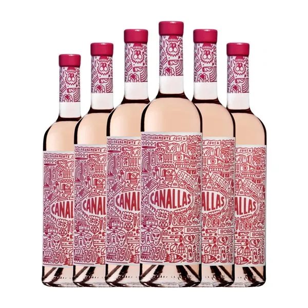 Antonio Arráez Canallas Bobal Seco Valencia 75 cl Vino Rosado (Caja de 6 unidades)