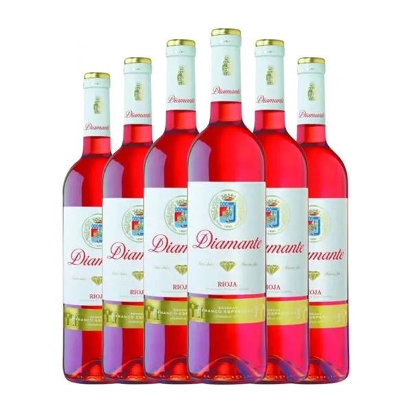 Bodegas Franco Españolas Diamante Semiseco Rioja 75 cl Vino Rosado (Caja de 6 unidades)