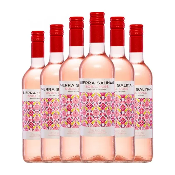 Coviñas Sierra Salinas Bobal Seco Utiel-Requena Rosé — Rosado 75 cl Vino Rosado (Caja de 6 unidades)