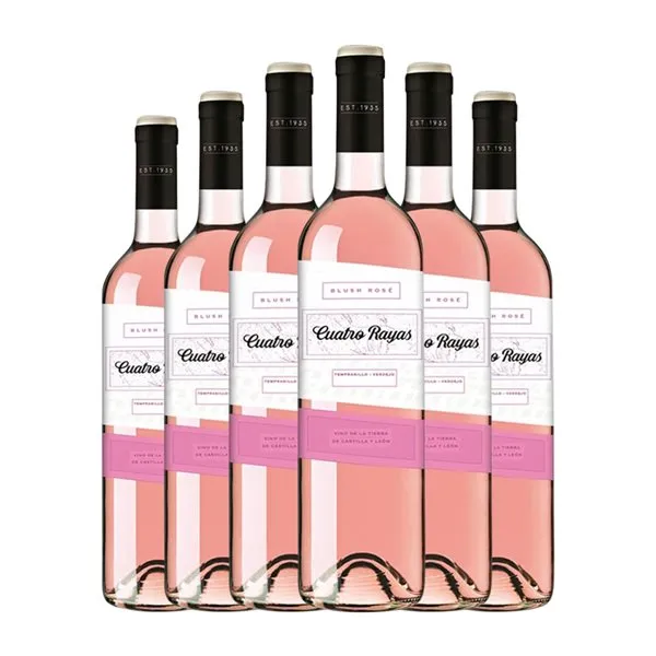 Cuatro Rayas Blush Tempranillo 75 cl Vino Rosado (Caja de 6 unidades)