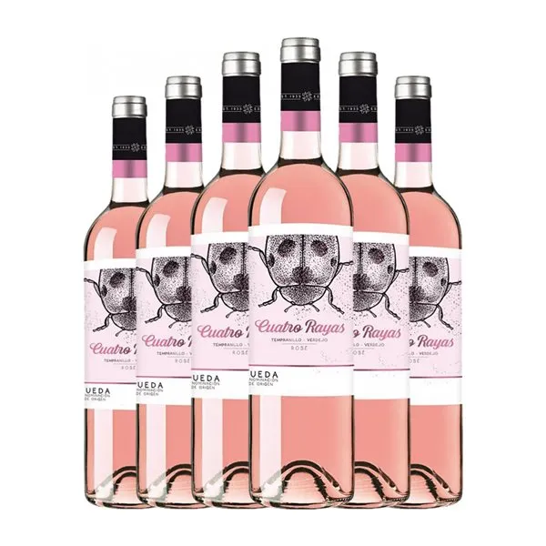 Cuatro Rayas Tempranillo Rueda Joven 75 cl Vino Rosado (Caja de 6 unidades)