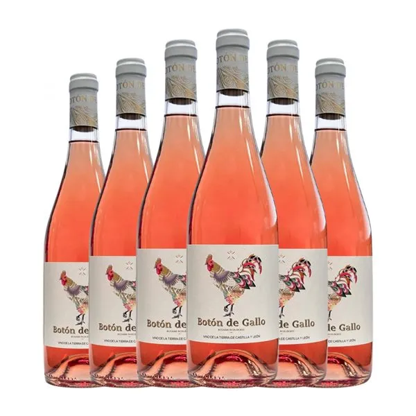 Dominio del Blanco Botón de Gallo Vino de la Tierra de Castilla y León Eco — Ecológico 75 cl Vino Rosado (Caja de 6 unidades)