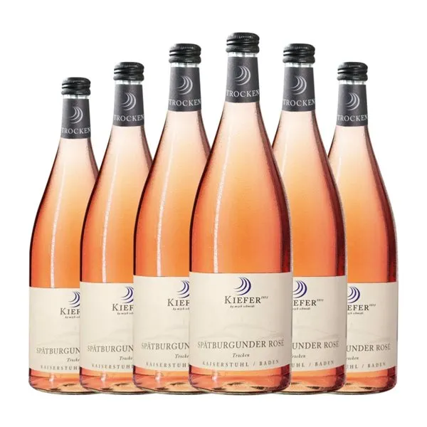 Friedrich Kiefer Pinot Negro Trocken — Seco Baden Rosé — Rosado 1 L Vino Rosado (Caja de 6 unidades)