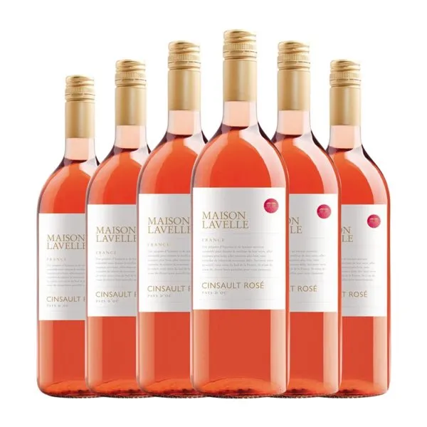 Maison Lavelle Cinsault Vin de Pays d'Oc Rosé — Rosado 1 L Vino Rosado (Caja de 6 unidades)