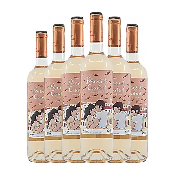 Olga Celma Peces de Ciudad Verdejo Rueda Rosé — Rosado Eco — Ecológico 75 cl Vino Rosado (Caja de 6 unidades)