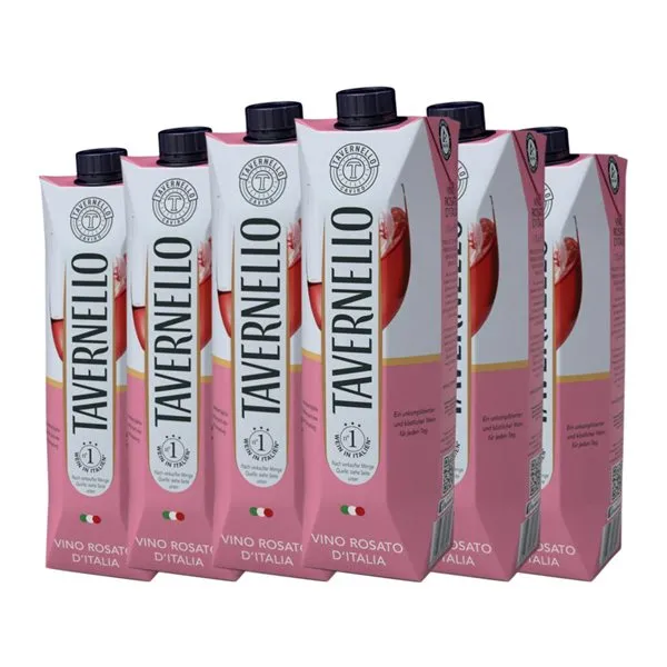 Tavernello Tetrabrick 1 L Vino Rosado (Caja de 6 unidades)