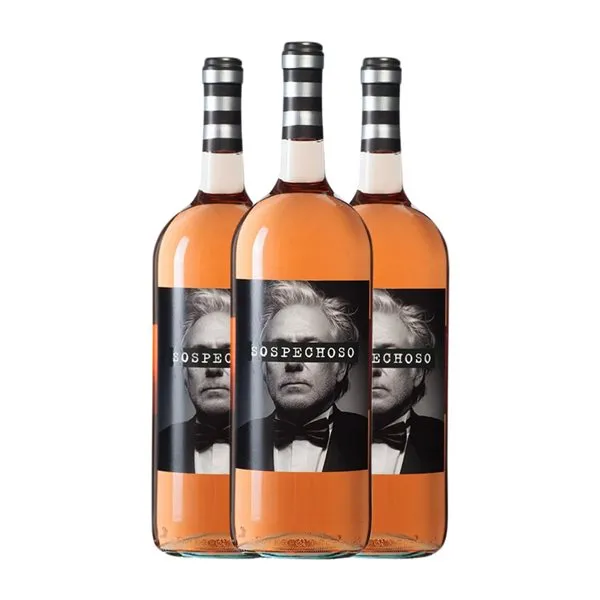 Uvas Felices Sospechoso Vino de la Tierra de Castilla Botella Magnum 1,5 L Vino Rosado (Caja de 3 unidades)