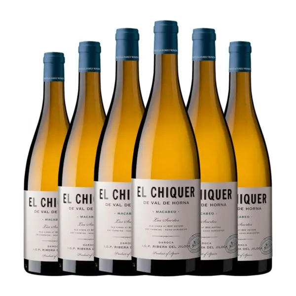 Val de Horna El Chiquer Ribera del Jiloca Macabeo 75 cl Vino Blanco (Caja de 6 unidades)