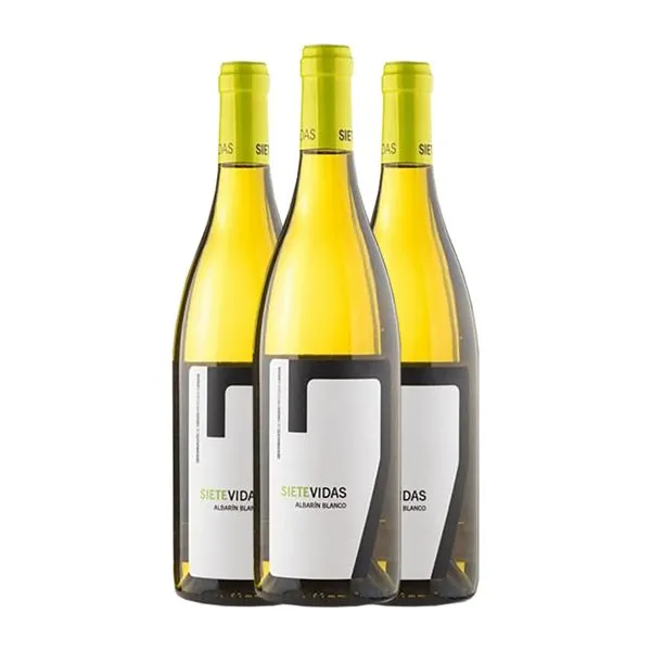 Vidas 7 Siete Vidas Vino de Calidad de Cangas 75 cl Vino Blanco (Caja de 3 unidades)