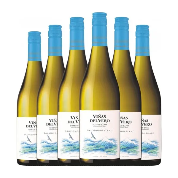 Viñas del Vero Sauvignon Somontano 75 cl Tapón de Rosca Vino Blanco (Caja de 6 unidades)